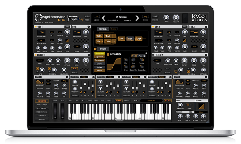 TriplePlay Synthmaster One Laptop Software